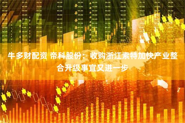 牛多财配资 帝科股份：收购浙江索特加快产业整合升级事宜又进一步