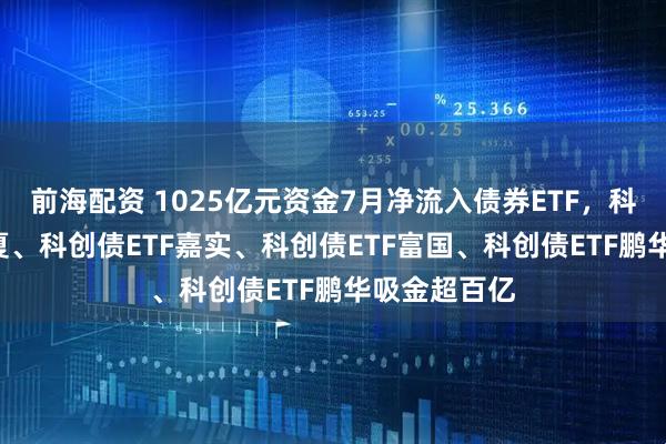 前海配资 1025亿元资金7月净流入债券ETF，科创债ETF华夏、科创债ETF嘉实、科创债ETF富国、科创债ETF鹏华吸金超百亿