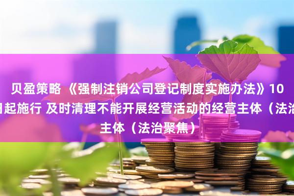 贝盈策略 《强制注销公司登记制度实施办法》10月10日起施行 及时清理不能开展经营活动的经营主体（法治聚焦）